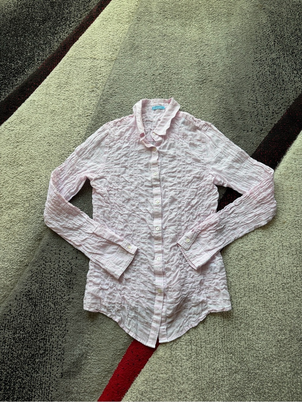 J.McLaughlin Pink Crinkled Textured Shirt